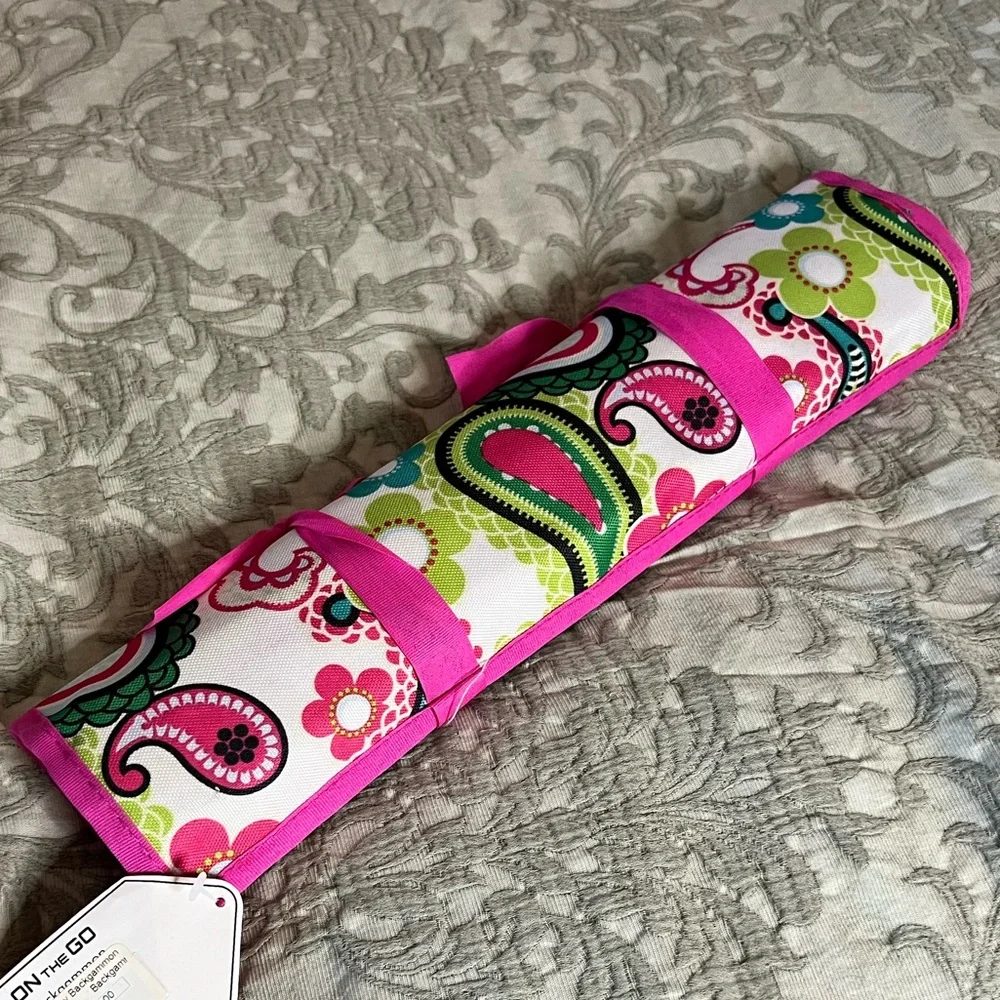 Backgammon On The Go Game Paisley print NWT